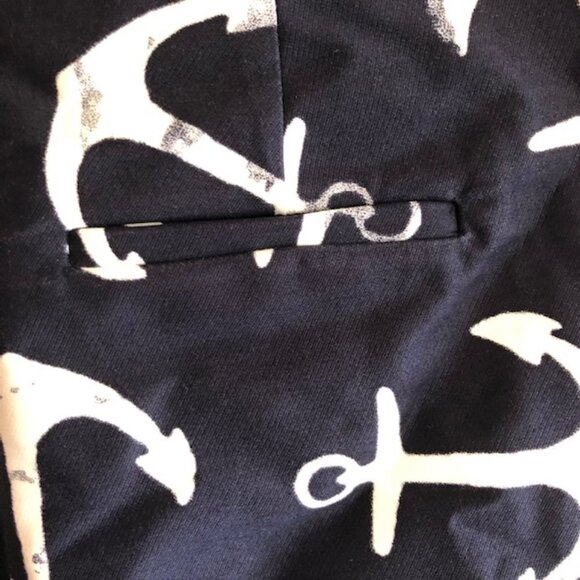 J. CREW Nautical Anchor Blue Navy High Waist Pencil Mini Skirt Size 2 - Picture 11 of 17